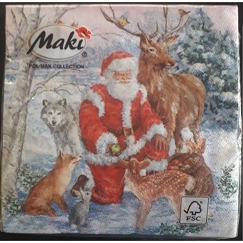 Slgw 0216 01 santa en el bosque servilleta alemana maki-SE0434