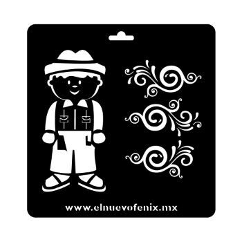Estencil mestizo  polypap 9.5 x 29.5 cms-ST0421