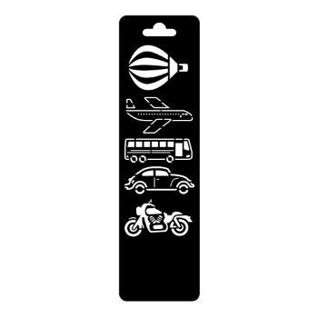 Estencil  mini trnsporte papel kraft 5.13 x 18.8 cms-ST0429