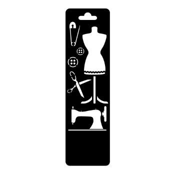 Estencil  mini costura papel kraft 5.13 x 18.8 cms-ST0431
