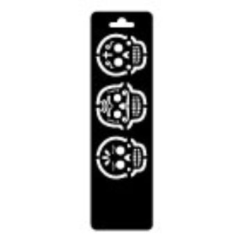 Estencil  mini calaveritas papel kraft 5.13 x 18.8 cms-ST0440