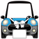 Mini cooper pintado azul 118 cms x 115 cms-ML0929