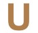 Letra u 21cm x 3mm tipografia arial-ML1179