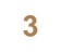 Numero 3 arial mini 3.5 cms-ML1572