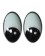 Ojo mica 140 blanco con negro  4.5 cm-OI0007